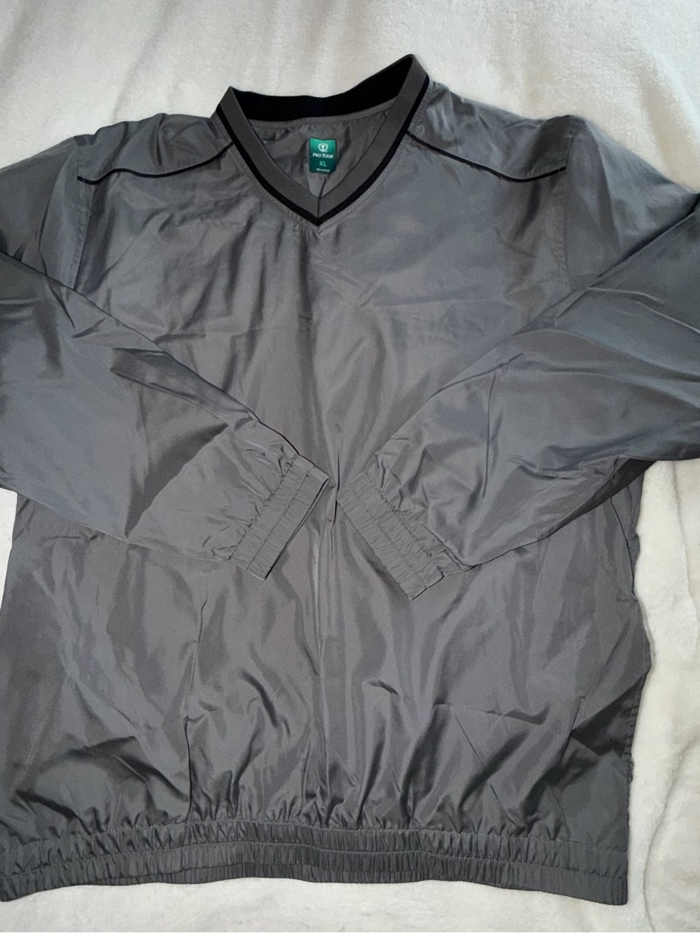 Gray V-Neck Windbreaker Pullover Jacket‎ - Unbranded